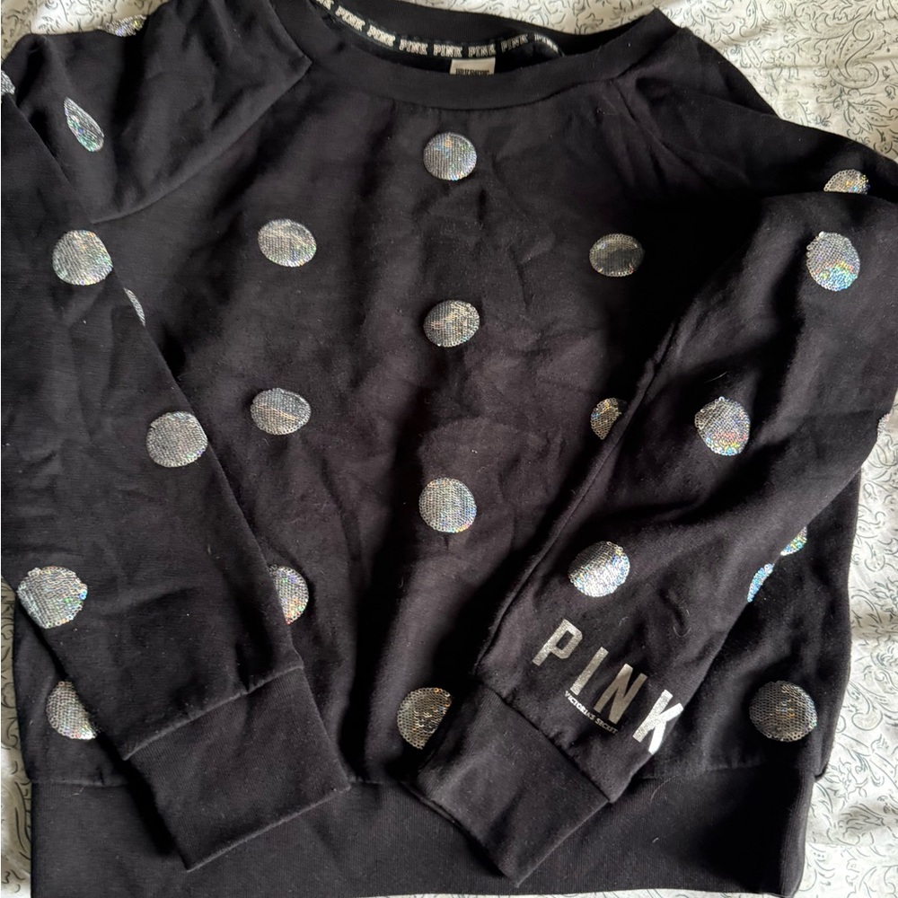 VS PINK sequin polka dot sweater